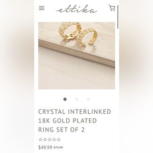 *NWT*  ettika 18k gold plated rings - set of 2 (size 7)